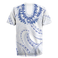 Aloha Lei Onaona Rugby Jersey Navy Blue Hawaiian Tribal Pattern