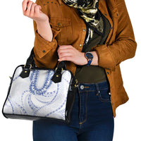 Aloha Lei Onaona Shoulder Handbag Navy Blue Hawaiian Tribal Pattern LT9 - Polynesian Pride