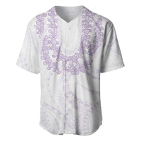 Aloha Lei Onaona Baseball Jersey Purple Hawaiian Tribal Pattern LT9 Purple - Polynesian Pride