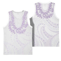 Aloha Lei Onaona Basketball Jersey Purple Hawaiian Tribal Pattern - Polynesian Pride