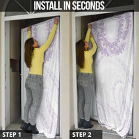 Aloha Lei Onaona Door Cover Purple Hawaiian Tribal Pattern - Polynesian Pride