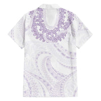 Aloha Lei Onaona Family Matching Summer Maxi Dress and Hawaiian Shirt Purple Hawaiian Tribal Pattern