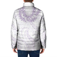 Aloha Lei Onaona Padded Jacket Purple Hawaiian Tribal Pattern - Polynesian Pride