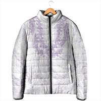 Aloha Lei Onaona Padded Jacket Purple Hawaiian Tribal Pattern - Polynesian Pride