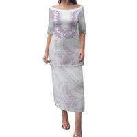 Aloha Lei Onaona Puletasi Purple Hawaiian Tribal Pattern LT9 Long Dress Purple - Polynesian Pride