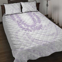 Aloha Lei Onaona Quilt Bed Set Purple Hawaiian Tribal Pattern