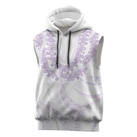 Aloha Lei Onaona Sleeveless Hoodie Purple Hawaiian Tribal Pattern - Polynesian Pride