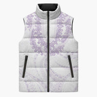 Aloha Lei Onaona Sleeveless Puffer Jacket Purple Hawaiian Tribal Pattern - Polynesian Pride