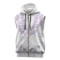 Aloha Lei Onaona Sleeveless Zip Hoodie Purple Hawaiian Tribal Pattern LT9