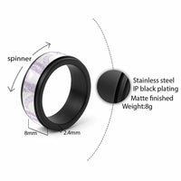 Aloha Lei Onaona Spinner Ring Purple Hawaiian Tribal Pattern - Polynesian Pride