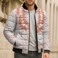 Aloha Lei Onaona Bomber Puffer Jacket Red Hawaiian Tribal Pattern - Polynesian Pride