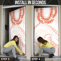 Aloha Lei Onaona Door Cover Red Hawaiian Tribal Pattern - Polynesian Pride