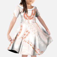 Aloha Lei Onaona Family Matching Puletasi and Hawaiian Shirt Red Hawaiian Tribal Pattern LT9 Daughter's Dress Red - Polynesian Pride
