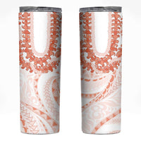 Aloha Lei Onaona Skinny Tumbler Red Hawaiian Tribal Pattern