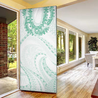 Aloha Lei Onaona Door Cover Sage Green Hawaiian Tribal Pattern - Polynesian Pride