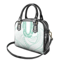 Aloha Lei Onaona Shoulder Handbag Sage Green Hawaiian Tribal Pattern