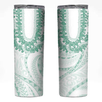 Aloha Lei Onaona Skinny Tumbler Sage Green Hawaiian Tribal Pattern
