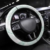 Aloha Lei Onaona Steering Wheel Cover Sage Green Hawaiian Tribal Pattern