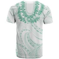 Aloha Lei Onaona T Shirt Sage Green Hawaiian Tribal Pattern