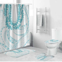 Aloha Lei Onaona Bathroom Set Teal Hawaiian Tribal Pattern - Polynesian Pride