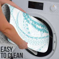 Aloha Lei Onaona Bathroom Set Teal Hawaiian Tribal Pattern - Polynesian Pride