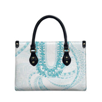 Aloha Lei Onaona Leather Bag Teal Hawaiian Tribal Pattern - Polynesian Pride