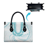 Aloha Lei Onaona Leather Bag Teal Hawaiian Tribal Pattern - Polynesian Pride