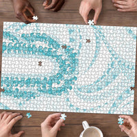 Aloha Lei Onaona Puzzle Teal Hawaiian Tribal Pattern - Polynesian Pride