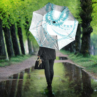 Aloha Lei Onaona Umbrella Teal Hawaiian Tribal Pattern - Polynesian Pride