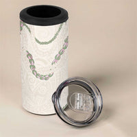Aloha Lei Mikioi 4 in 1 Can Cooler Tumbler Beige Polynesian Tribal Tatau Pattern