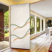 Aloha Lei Mikioi Door Cover Beige Polynesian Tribal Tatau Pattern - Polynesian Pride