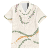 Aloha Lei Mikioi Hawaiian Shirt Beige Polynesian Tribal Tatau Pattern