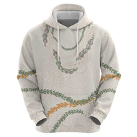Aloha Lei Mikioi Hoodie Beige Polynesian Tribal Tatau Pattern