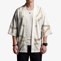 Aloha Lei Mikioi Kimono Beige Polynesian Tribal Tatau Pattern - Polynesian Pride