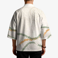 Aloha Lei Mikioi Kimono Beige Polynesian Tribal Tatau Pattern - Polynesian Pride