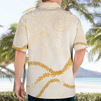 Aloha Lei Mikioi Hawaiian Shirt Gold Polynesian Tribal Tatau Pattern