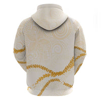 Aloha Lei Mikioi Hoodie Gold Polynesian Tribal Tatau Pattern