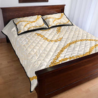 Aloha Lei Mikioi Quilt Bed Set Gold Polynesian Tribal Tatau Pattern