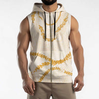 Aloha Lei Mikioi Sleeveless Zip Hoodie Gold Polynesian Tribal Tatau Pattern - Polynesian Pride