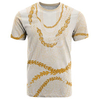 Aloha Lei Mikioi T Shirt Gold Polynesian Tribal Tatau Pattern LT9 Gold - Polynesian Pride