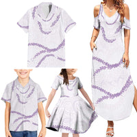 Aloha Lei Mikioi Family Matching Summer Maxi Dress and Hawaiian Shirt Purple Polynesian Tribal Tatau Pattern LT9 - Polynesian Pride