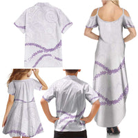 Aloha Lei Mikioi Family Matching Summer Maxi Dress and Hawaiian Shirt Purple Polynesian Tribal Tatau Pattern LT9 - Polynesian Pride