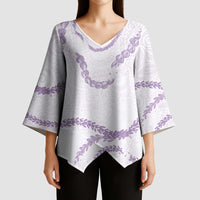 Aloha Lei Mikioi Kimono Sleeve Blouse Purple Polynesian Tribal Tatau Pattern - Polynesian Pride