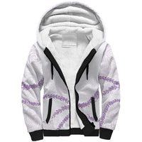 Aloha Lei Mikioi Sherpa Hoodie Purple Polynesian Tribal Tatau Pattern