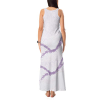 Aloha Lei Mikioi Tank Maxi Dress Purple Polynesian Tribal Tatau Pattern