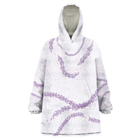 Aloha Lei Mikioi Wearable Blanket Hoodie Purple Polynesian Tribal Tatau Pattern
