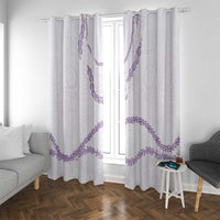 Aloha Lei Mikioi Window Curtain Purple Polynesian Tribal Tatau Pattern