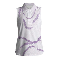 Aloha Lei Mikioi Women Sleeveless Polo Shirt Purple Polynesian Tribal Tatau Pattern LT9 Female Purple - Polynesian Pride