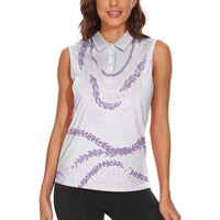Aloha Lei Mikioi Women Sleeveless Polo Shirt Purple Polynesian Tribal Tatau Pattern LT9 - Polynesian Pride