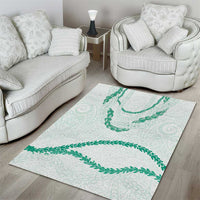 Aloha Lei Mikioi Area Rug Sage Green Polynesian Tribal Tatau Pattern